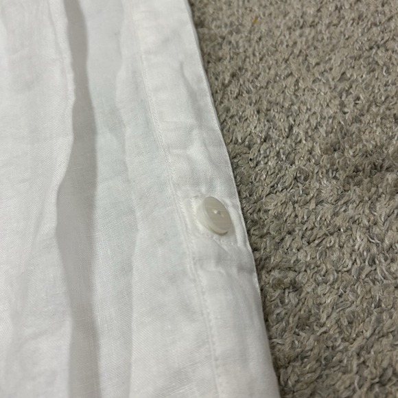 Pure J Jill Linen Pants Womens Medium White Crop Roll Up Boho Pull On - Picture 10 of 10